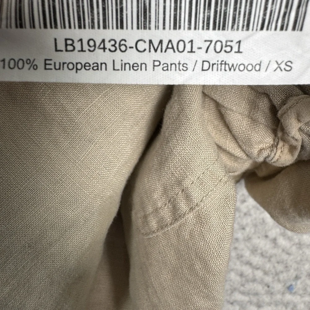 Quince 100% European Linen Pants Driftwood Beige Sz XS Elastic Waist 25